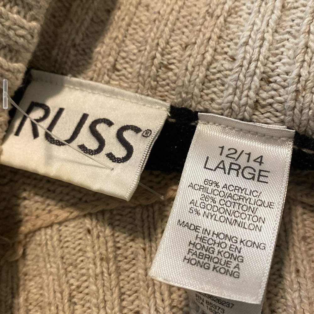Russ Beige and Black Nordic Knit Sweater - Picture 9 of 11